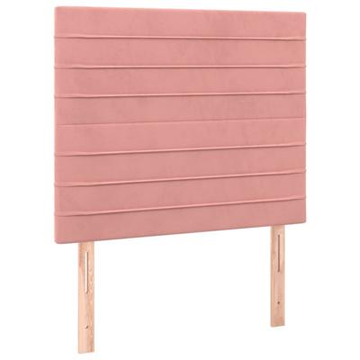 Bedframe met hoofdeinde fluweel roze 200x200 cm - thumbnail
