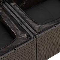 8-delige Loungeset met kussens poly rattan zwart - thumbnail