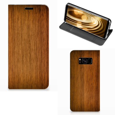 Samsung Galaxy S8 Book Wallet Case Donker Hout