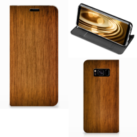 Samsung Galaxy S8 Book Wallet Case Donker Hout - thumbnail