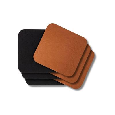 Jay Hill Onderzetters Leer - Zwart / Cognac - dubbelzijdig - 10 x 10 cm - 6 stuks Jay Hill Onderzetters Leer - Zwart / Cognac - dubbelzijdig - 10 x 10 cm - 6 stuks