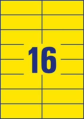 Avery gekleurde universele etiketten ft 105 x 37 mm (b x h), 1600 stuks, geel