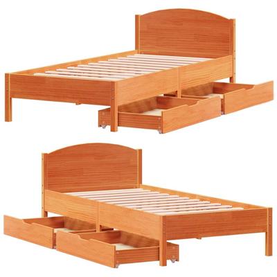 Bedframe zonder matras massief grenenhout wasbruin 160x200 cm Bedframe zonder matras massief grenenhout wasbruin 160x200 cm