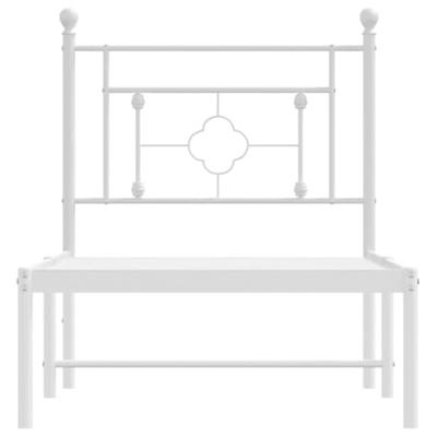 Bedframe met hoofdbord metaal wit 80x200 cm Bedframe met hoofdbord metaal wit 80x200 cm