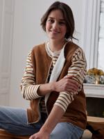 Omkeerbaar mouwloos vest voor volwassenen familie-capsulecollectie ecru - thumbnail