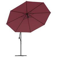 VidaXL Zweefparasol met led-verlichting 350 cm bordeauxrood - thumbnail