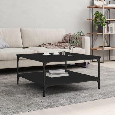 Salontafel 80x80x40 cm bewerkt hout zwart