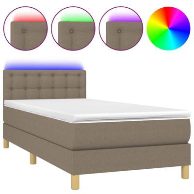 Boxspring met matras en LED stof taupe 80x200 cm