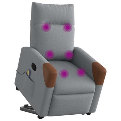 Sta-op-massagestoel verstelbaar stof lichtgrijs - thumbnail