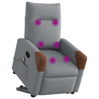 Sta-op-massagestoel verstelbaar stof lichtgrijs - thumbnail