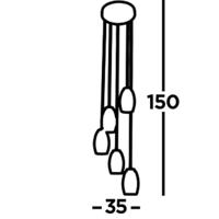 Searchlight 5-lichts vide hanglampCyclone grijs - 97291-5CL - thumbnail
