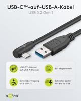 goobay USB-C > USB-A 3.0 90° kabel - thumbnail