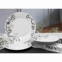 18-delige servies BAROK Zwarte vleugelvorm - thumbnail