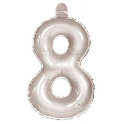 Opblaascijfer 8 zilver Opblaascijfer 8 zilver