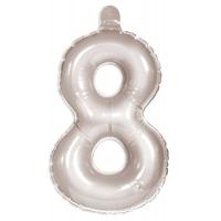 Opblaascijfer 8 zilver - thumbnail