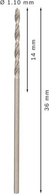 Bosch Accessoires Metaalboren HSS-G, Standard 1,1 x 14 x 36 mm 10st - 2608585467