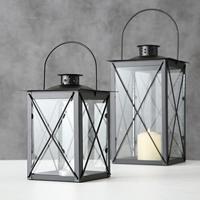 Boltze Home Lantaarn zwart metaal 17x30cm - thumbnail