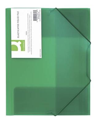 Q-CONNECT elastomap, A4, 3 kleppen en elastieken, transparant PP, groen