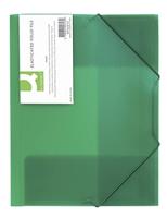 Q-CONNECT elastomap, A4, 3 kleppen en elastieken, transparant PP, groen - thumbnail