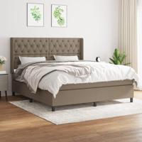 Boxspring met matras stof taupe 160x200 cm - thumbnail