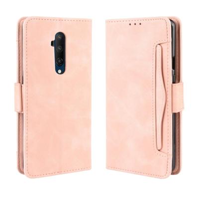 Voor OnePlus 7T Pro portemonnee stijl huid voelen kalf patroon lederen draagtas met aparte kaartsleuf (roze)