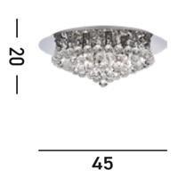 Searchlight Plafond kroonluchterHanna 45cm chroom met kristal - 3406-6CC - thumbnail