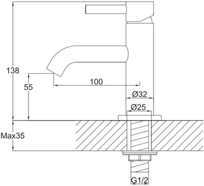 Ben Lavion fonteinkraan met greep RVS-look
