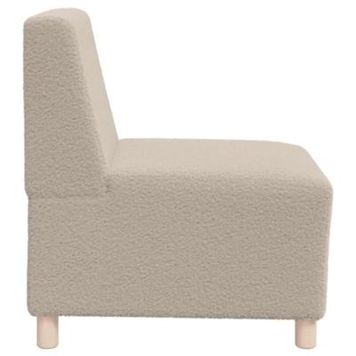 Fauteuil 55 cm gekrulde wolachtige stof lichtgrijs Fauteuil 55 cm gekrulde wolachtige stof lichtgrijs