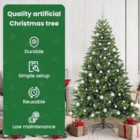 Kunstkerstboom met 300 LED met standaard Groen 180 cm PE en PVC - thumbnail