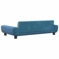 Kinderbank 100x54x33 cm fluweel blauw - thumbnail