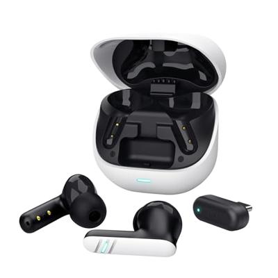 GXTrust 409 Oxxie Draadloze Oordopjes Bluetooth PS5 Switch PC Mobile, In Ear Wireless Earbuds Gaming Bluetooth en USB-C Ontvanger, Batterijduur 40 Uur, 4 ENC Noise Cancelling Microfoons, Wit