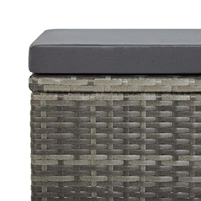 Tuinkrukken 4 st met kussens poly rattan grijs