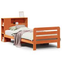 Bedframe zonder matras massief grenenhout wasbruin 75x190 cm - thumbnail