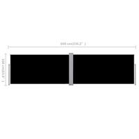 Windscherm uittrekbaar 160x600 cm zwart - thumbnail
