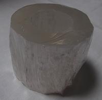 Waxinelichthouder Edelsteen Seleniet Cilinder ca 900 gram (8 x 8 cm) - thumbnail