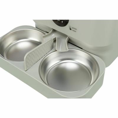 Trixie voerbak / drinkbak dubbel voor #24347 kunststof / rvs wit