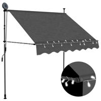 Luifel handmatig uitschuifbaar met LED 100 cm antracietkleurig - thumbnail