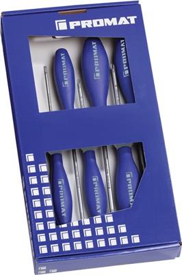 Promat/Tecwerk Schroevendraaierset | 6-delig sleuf / PZD | 3-componentengreep | ronde kling - 4000827128 Promat/Tecwerk Schroevendraaierset | 6-delig sleuf / PZD | 3-componentengreep | ronde kling - 4000827128