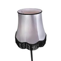 QAZQA Vloerlamp zwart met Granny kap zwart met grijs - Classico - thumbnail