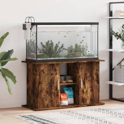 VidaXL Aquariumstandaard 101x41x58 cm bewerkt hout gerookt eikenkleur VidaXL Aquariumstandaard 101x41x58 cm bewerkt hout gerookt eikenkleur