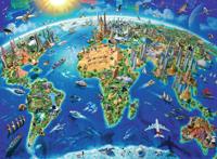 Puzzel Ravensburger Map of the monuments of the world - thumbnail