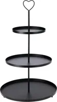 Etagere ijzer 3-laags 30x48cm zwart - thumbnail