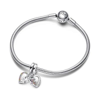 Pandora 792239C01 Hangbedel Puzzle Piece Hearts Splittable Friendship zilver-zirconia