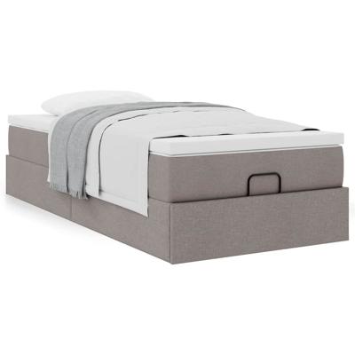 Ottoman bed met matras 80x200cm stof taupe