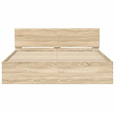 Bedframe met hoofdeinde sonoma eikenkleur 180x200 cm