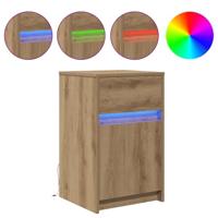 LED Bedside Kast 2 pcs artisanaal eikenkleurig 38 x 34 x 61 cm - thumbnail