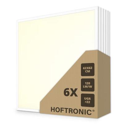 6x LED Paneel - 62 x 62 cm - 36 Watt - 4320lm (120lm/W) - 3000K warm wit - Flikkervrij - UGR22 - 50.000 branduren - Incl. Philips Certa Drive driver 6x LED Paneel - 62 x 62 cm - 36 Watt - 4320lm (120lm/W) - 3000K warm wit - Flikkervrij - UGR22 - 50.000 branduren - Incl. Philips Certa Drive driver