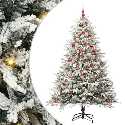 VidaXL Artificial pre-lit kerstboom met ballenset groen 180 cm