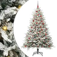 VidaXL Artificial pre-lit kerstboom met ballenset groen 180 cm - thumbnail