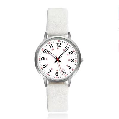 Fris horloge met witte band en rode accenten Fris horloge met witte band en rode accenten